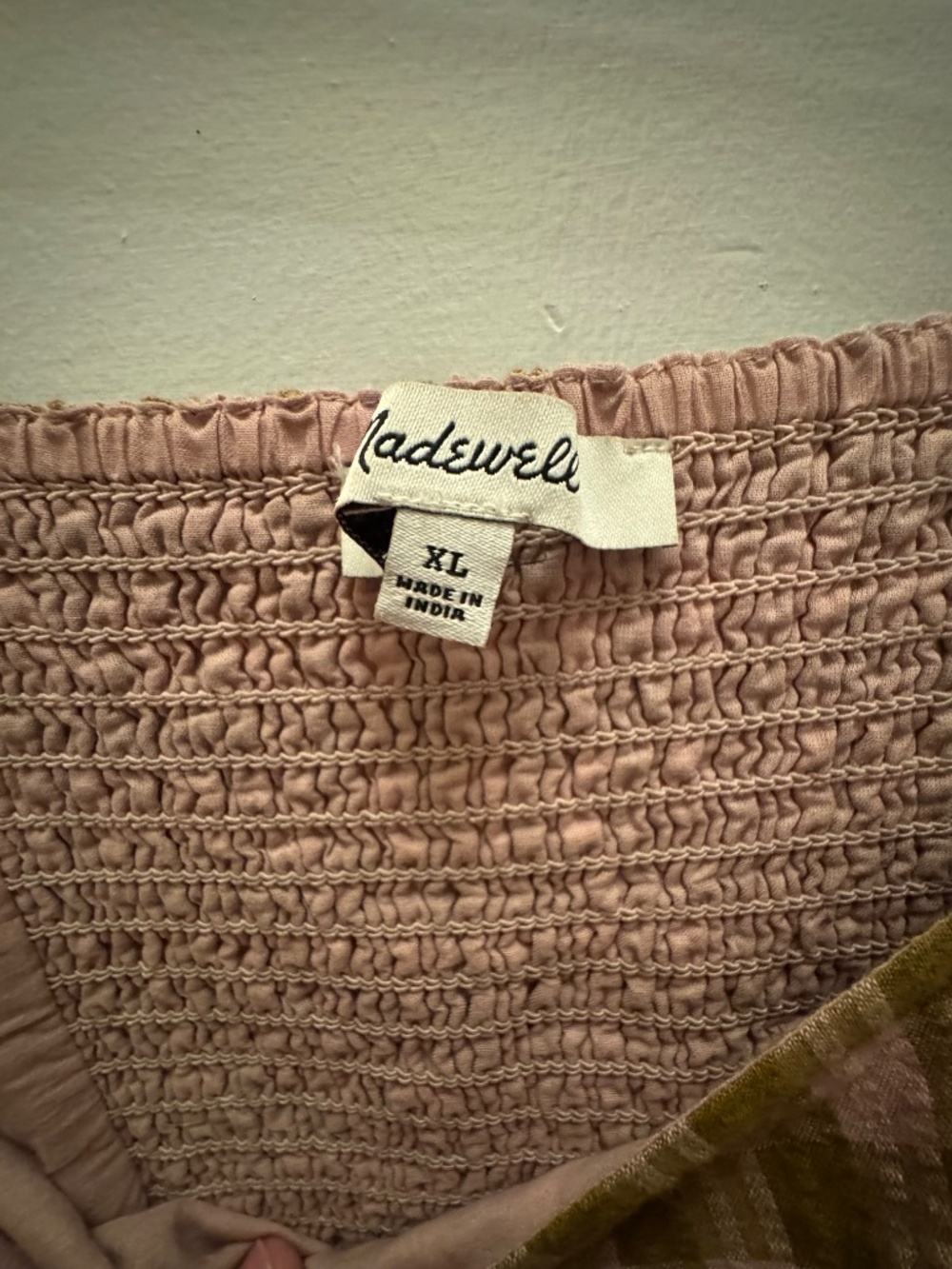 Madewell Pink Green Gingham Square Neck Puff Sleeve Dress XL Cottagecore - Picture 8 of 12